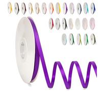 POPOYU Cinta Púrpura Bien 6mm, 91m Cinta de Satén Cinta Regalo Cinta Tela, Cinta de Lazo, Cinta de Globos, Cinta para Envolver Regalos, Navidad, Coche, Manualidades, Boda Cumpleaños Fiesta Decoración