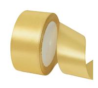 POPOYU Cinta Tirano Dorado Ancha 40mm, 23m Cinta de Satén Cinta Regalo Cinta Tela, Cinta de Lazo, Cinta de Globos, Cinta para Envolver Regalos, Navidad, Coche, Manualidades, Boda Cumpleaños Fiesta