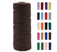 POPOYU Cordón de macramé de 2 mm, cuerda de macramé de algodón natural de 100 m, cuerda de algodón marrón para macramé, cuerda de cuerda para manualidades sin productos químicos para manualidades,