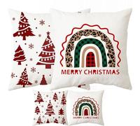 POPOYU Funda de Cojines Navideño,45x45cm Cojines Sofa Navidad Juego de 2,Sofas Decoracion Fundas de Cojines en Lino,Decoracion Navidad Hogar para Dormitorio Sofá Cama(J)