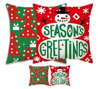 POPOYU Funda de Cojines Navideño,45x45cm Cojines Sofa Navidad Juego de 2,Sofas Decoracion Fundas de Cojines en Lino,Decoracion Navidad Hogar para Dormitorio Sofá Cama(C)
