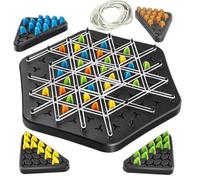 POPOYU Juego de bandas de goma triggle, juegos de mesa clásicos de escritorio, divertido juego de triángulo de cadenas, juegos de cerebro para niños y adultos, juego educativo de 2 a 4 jugadores