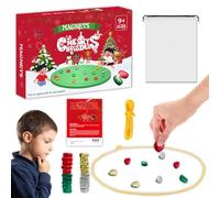 POPOYU Juego de imanes de Navidad, juego de ajedrez magnético, juegos de piedras para niños, reuniones familiares y adultos, juego de ajedrez magnético portátil, juego de guijarros magnéticos, tablero