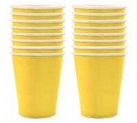 POPOYU Vasos amarillos desechables para niños, suministros de Pascua, decoraciones de mesa