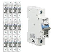POPP® Interruptor Automático Magnetotérmico 1P serie MSC8 gama Industrial CURVA C corte 6000A 6A,10A,16A,20A,25A,32A,40A,63A Pack 6,12 (Pack 12, 40A)