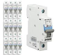 POPP® Interruptor Automático Magnetotérmico 1P serie MSC8 gama Industrial CURVA C corte 6000A 6A,10A,16A,20A,25A,32A,40A,63A Pack 6,12 (Pack 12, 10A)