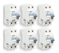 POPP® Interruptor Automático Magnetotérmico Doméstica CURVA C corte 6000A 2P 10A,16A,20A,25A,32A,40A 63A Pack 6,12 (Pack 6, 32A)