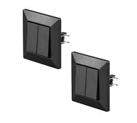POPP® Mecanismos Interruptor Doble Conmutador Empotrable SERIE ENKEL de Pared *con Marco*, 10A 250V IP20, con Bornas Automáticas (2, Negro-doble-conmutados)