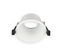 Popp Pack x10 Marco Downlight ARO Circular Profundo aluminio para bombilla GU10, MR16 Blanco corte de Ø75mm para pasillo, oficina, salon etc. (Pack 10, Blanco)