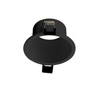 Popp® Pack x10 Marco Downlight ARO Circular Profundo aluminio para bombilla GU10, MR16 Negro corte de Ø75mm para pasillo, oficina, salon etc. (Pack 10, Negro)