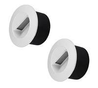 Popp® Pack x2 Baliza LED 3W con Caja empotrable Luz neutra 4000K 300LM IP65 220V Aluminio Blanco redondo Interior Exterior Luz de escalera, lámpara de pared (Blanco Redondo 4000K)