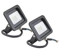Popp® Pack x2 Floodlight LED Foco Proyector LED Negro para Exterior 10W Luz blanca 6000K Eficiencia Luminosa 85LM/W Protección contra Sobrevoltajes Resistente al Agua IP65 (6000K, 10W)