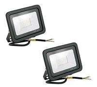 Popp® Pack x2 Floodlight LED Foco Proyector LED Negro para Exterior 30W Luz neutra 4000K Eficiencia Luminosa 85LM/W Protección contra Sobrevoltajes Resistente al Agua IP65 (4000K, 30W)