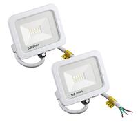 Popp® Pack x2 Foco Proyector LED Exterior Blanco 10W Luz blanca 6000K 85LM/W Impermeable IP65 Resistente al agua, Foco LED para exterior patios, jardines, terrazas, campos (10W, 6000K 2unidad)