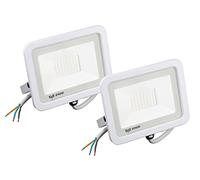 Popp® Pack x2 Foco Proyector LED Exterior Blanco 30W Luz blanca 6000K 95LM/W Impermeable IP65 Resistente al agua, Foco LED para exterior patios, jardines, terrazas, campos (30W, 6000K 2unidad)