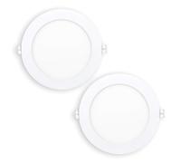 Popp® Pack x2 Placa Downlight LED Empotrable Circular 12W Luz neutra 4000K 960Lm Corte de Techo Ø155mm, para oficina,cocina,pasillos,domitorio,salón (12W 4000K)