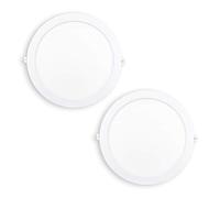 Popp® Pack x2 Placa Downlight LED Empotrable Circular 18W Luz neutra 4000K 1620Lumenes Corte de Techo Ø205mm, para cocina,pasillos,domitorio,salón (18W 4000K)