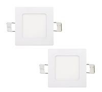 Popp® Pack x2 Placa Downlight LED Empotrable Cuadrado 7W corte de Techo 105x105mm 490Lm Luz neutra 4000K chip No flicker LUMILEDs, para oficina,pasillos,domitorio,salón(7W 4000K 2unidad)