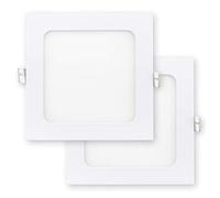 Popp® Pack x2 Placa Downlight LED Empotrable Cuadrado 9W Luz Neutra 4000K 680Lm con Corte de Techo 140x140mm chip SMD2835, para cocina,pasillos,domitorio,salón (9W 4000K)
