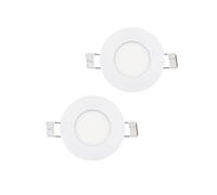 Popp® Pack x2 Placa Downlight LED slim Empotrable Circular 7W corte de Techo Ø105mm 490Lm Luz neutra 4000K chip No flicker LUMILEDs, para cocina,pasillos,domitorio,salón(7W 4000K 2unidad)
