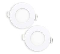 Popp® Pack x2 Placa Downlight LED Techo Empotrable Circular 6W Luz neutra 4000K 420Lumenes Corte de techo Ø105mm chip LUMILEDs, para oficina,cocina,pasillos,domitorio,salón (6W 4000K)