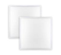 POPP® Panel LED Empotrable 40W super slim PRO con lente PMMA UGR<19 SMD 4014 IP40*(Driver LIFUD incluido) No flicker no requiere tornillos instalación, para techos desmontables (60x60cm Pack 2, 4000K)