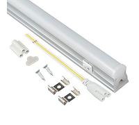 Popp Regletas Tubo LED T5 Alumino+Pc Conexión Dos Laterales 18W Luz Neutra 4000K fluorecente 120cm, para cocinas,armarios,trastero (18W 4000K 120cm)