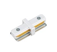 POPP® Union tipo I recto Carril monofásico 1-2 metros Accesorio para carril LED en monofásico superficie aluminio blanco (Unión (I))