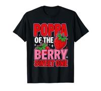 Poppa of The Berry Sweet One Strawberry Birthday Matching Camiseta