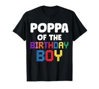 Poppa of The Birthday Boy Master Builder Ladrillos Bloques Camiseta