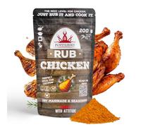 Poppamies Chicken BBQ Rub - Condimento BBQ 100% natural - Marinada seca y mezcla de especias. Especialmente adecuado para pollo - Ideal para parrilla, horno, barbacoa y sartén - Formato grande 200 g