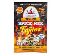 Poppamies Mezcla de especias para fajitas Texmex - Vegano, sin gluten, sin lactosa - Picante: medio - 20 g