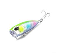 Popper - Cebo de 3,2 g y 4 cm con bola de acero integrada, generador de ruido, ojos 3D realistas, anzuelos triples, 9 opciones de colores, ABS, tamaño compacto para peces pequeños y medianos (G)