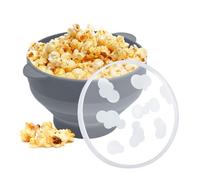 Popper de silicona para microondas, palomitas de maíz para microondas, cuenco plegable para hacer palomitas de maíz (gris)