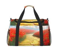 Poppies Field Yellow Brick Road - Bolsa de viaje compacta resistente al agua para deportes, gimnasio y fin de semana para hombres y mujeres