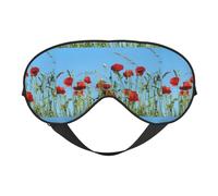 Poppies On Sky - Antifaz reversible de doble cara, opaca, ajustable, suave, para dormir o dormir