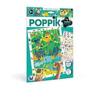 POPPIK 1841203 Póster de la Selva Creativa con Pegatinas de Animales extraíbles, Juego de Pegatinas para Manualidades, para niños a Partir de 3 años, 46 x 68 cm