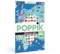 Poppik - Les drapeaux du monde: 1 poster + 200 stickers repositionnables