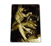 Poppin Clutch Pin-Up Sexy Girl Hot Rod Auto Auto Vintage Retro Cartel de estaño de metal Vintage Cartel de lata 19.8 x 30.0 cm (largo x ancho)