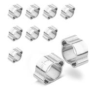 Poppstar 10 piezas Abrazaderas de manguera de 2 orejas, rango de sujeción Ø 7-9 mm, abrazadera de dos orejas/abrazadera de doble oreja de acero inoxidable