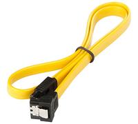 POPPSTAR 1x Cable de datos flexible de 0,5m Sata 3 HDD SDD, enchufe rectos con ángulo de 90 grados, hasta 6 GB/s, amarillo