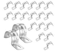 Poppstar 20x Grapa puente sencilla de acero inoxidable, ancho de banda 10 mm, para tubos de diámetro 16mm