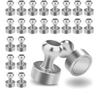 Poppstar 24x Imanes cónicos (12x16 mm, Fuertes, Fuerza de adhesión 3 kg), Plateados