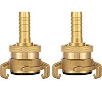 Poppstar 2x Acoplamiento para manguera 13mm succión y de alta presión (adaptador manguera racor 1/2” sistema Geka) con junta y contratuerca, latón