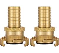 Poppstar 2x Acoplamiento para manguera 25 mm succión y de alta presión (adaptador manguera racor 1” sistema Geka) con junta y contratuerca, latón