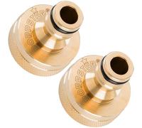 Poppstar 2x Conector manguera grifo con rosca interior de 1" y conector macho para manguera jardin (compatible con Gardena sistema de acoplamiento)