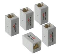 Poppstar 5X Acoplador RJ45 Hembra Doble CAT6 (ethernet Hembra a Hembra, 8 Polos, blindado), Conector RJ45 Hembra Hembra para Cable ethernet, Cable LAN