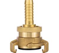 Poppstar Acoplamiento para manguera 13mm succión y de alta presión (adaptador manguera racor 1/2” sistema Geka) con junta y contratuerca, latón
