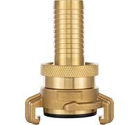 Poppstar Acoplamiento para manguera 19mm succión y de alta presión (adaptador manguera racor 3/4” sistema Geka) con junta y contratuerca, latón