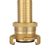 Poppstar Acoplamiento para manguera 32 mm succión y de alta presión (adaptador manguera racor 1 1/4” sistema Geka) con junta y contratuerca, latón